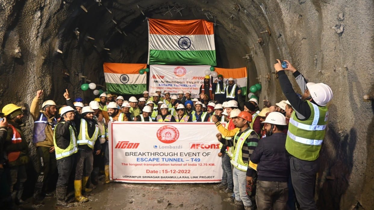 train to kashmir: Another success in Udhampur Banihal rail line longest 12 dot 89 KM escape tunnel completed