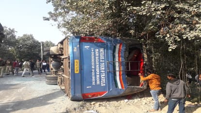 Children said  felt an earthquake then the bus overturned after a loud explosion