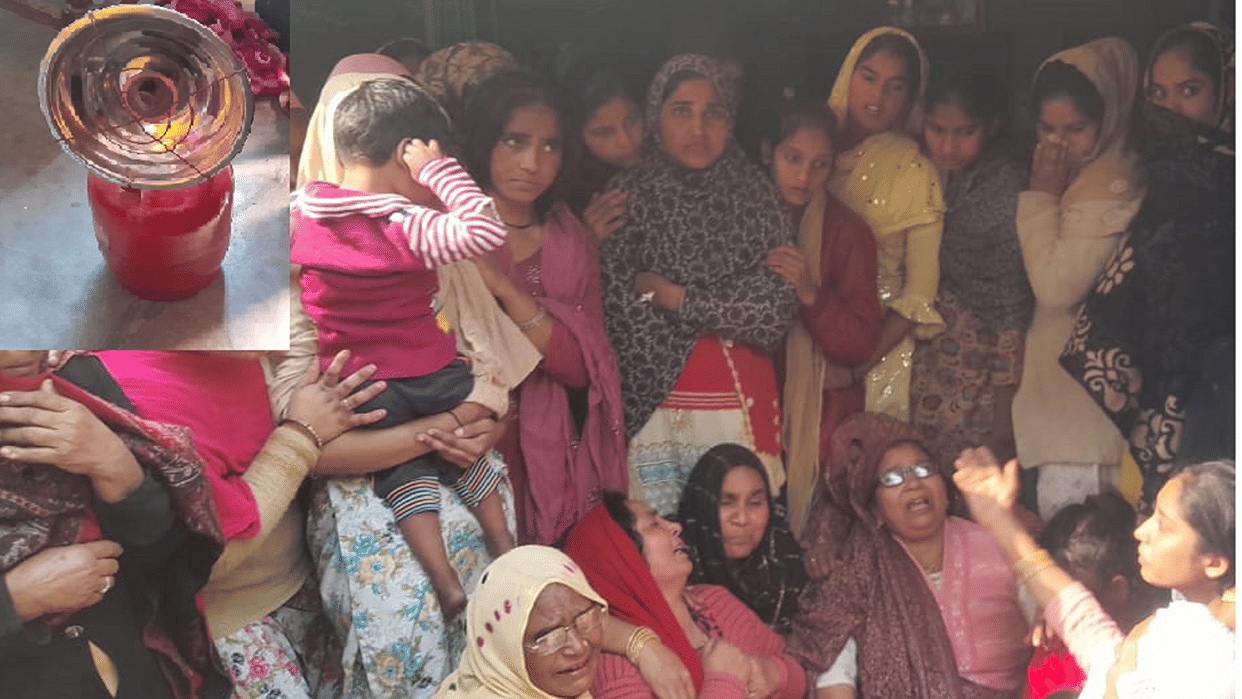 Gas cylinder was installed in the room to avoid cold in Sambhal couple died due to suffocation child admit