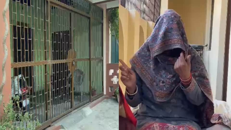 Scientist wife sitting on threshold of her in-laws house entered efforts of police