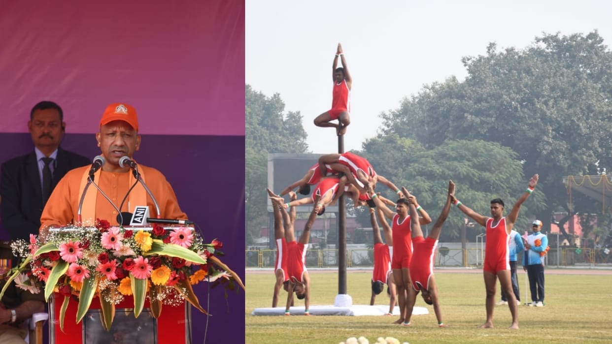 CM Yogi Adityanath in PAC foundation day in Lucknow.