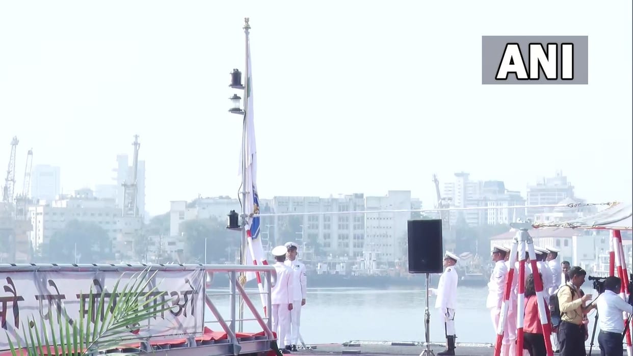 Rajnath Singh arrives in Mumbai for the commissioning ceremony of Mormugao P15B missile destroyer