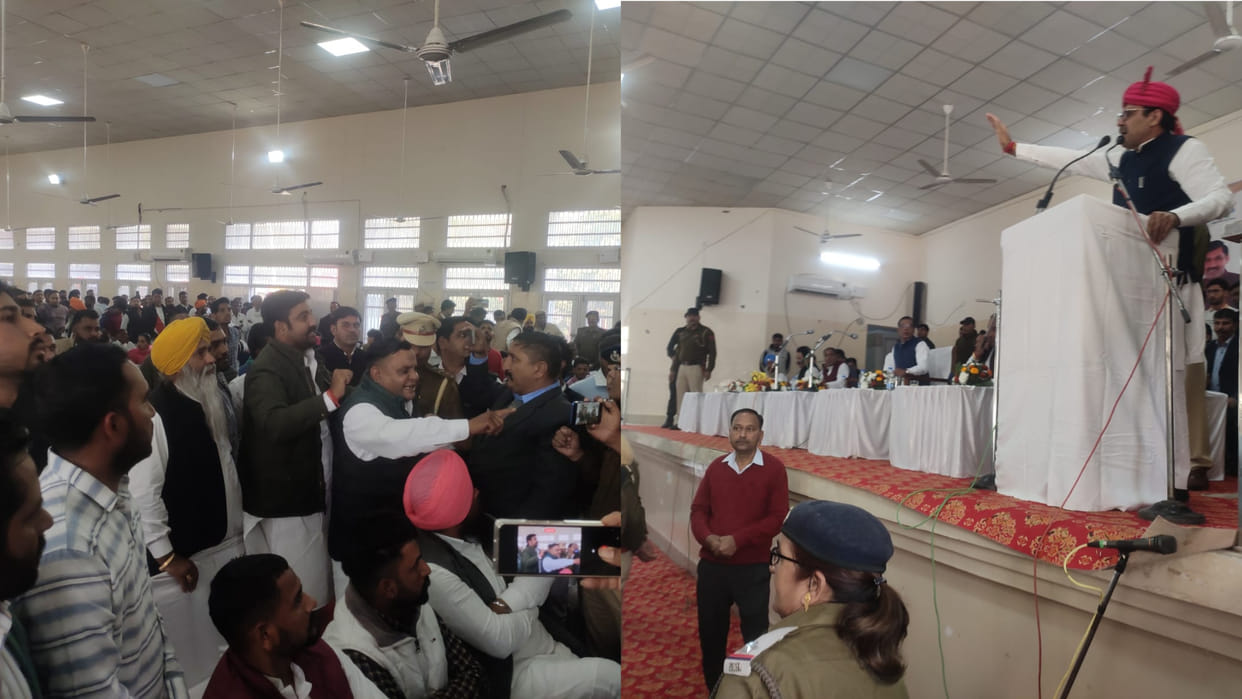 Fatehabad: Sarpanch created ruckus in front of Panchayat minister