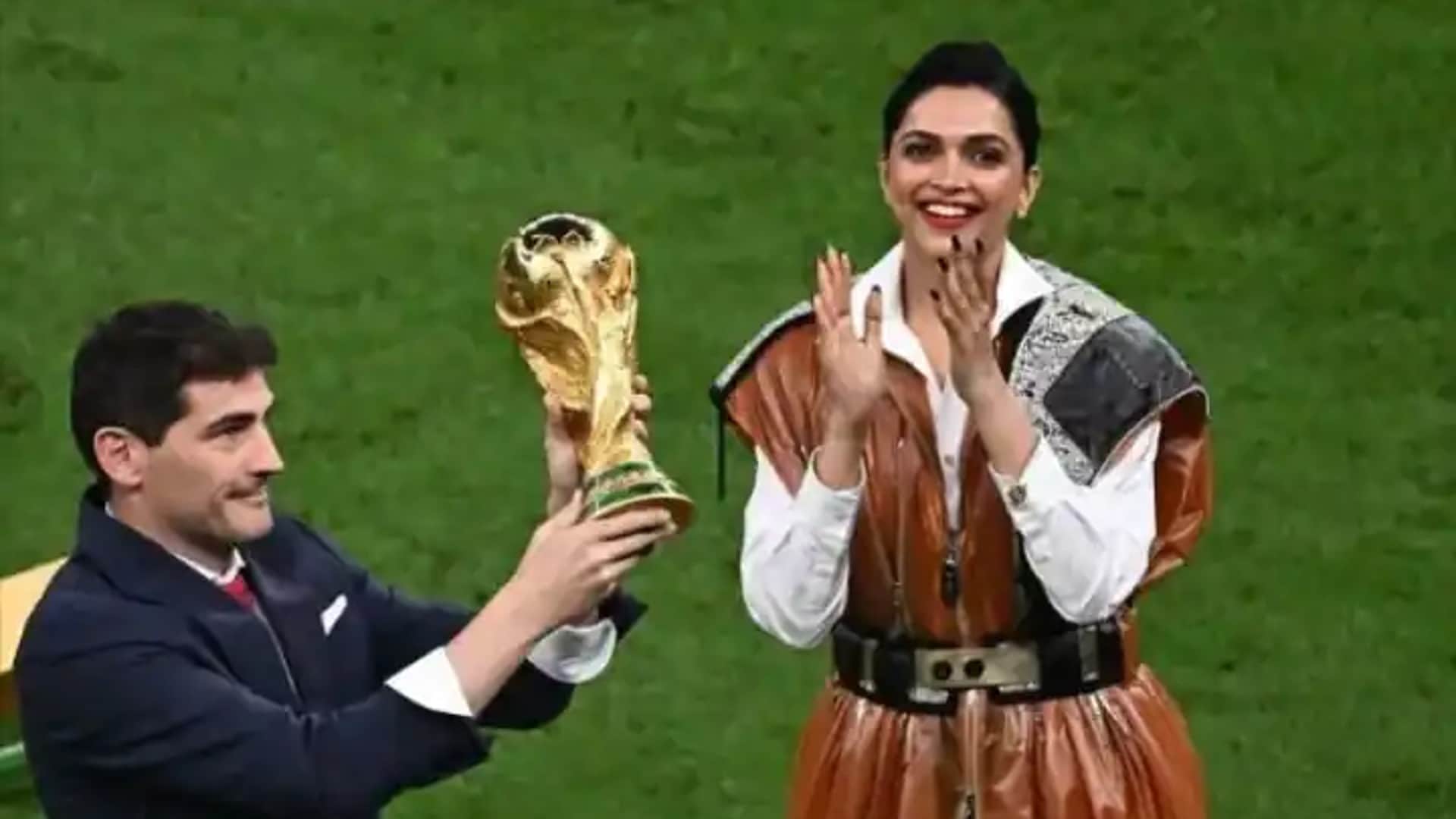 Pathaan actress deepika padukone unveils fifa world cup 2022 trophy do not miss her outfit