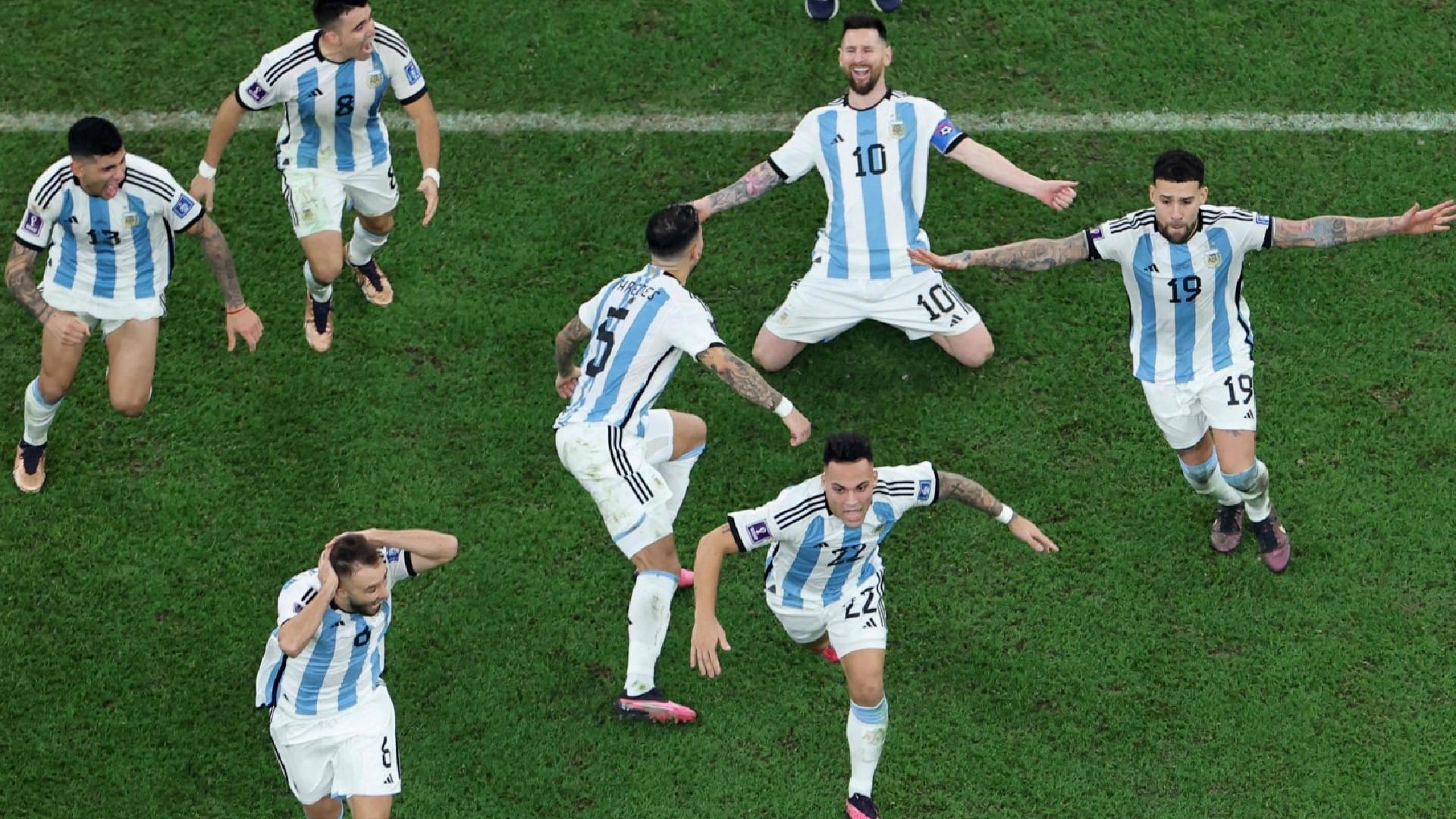 FIFA World cup final Photos Lionel Messi celebrates like Maradona clicks wife Antonella picture hugs Mbappe