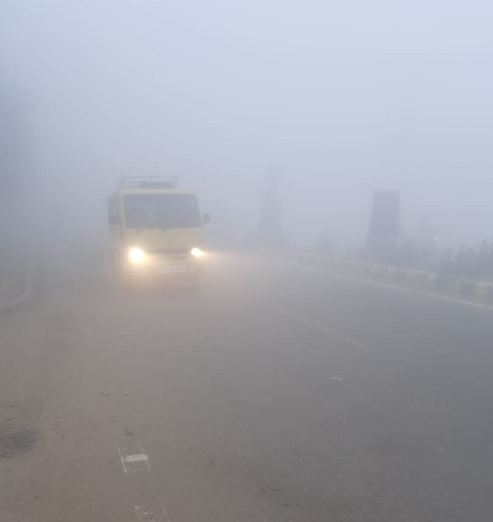 Dense fog in the morning, Hisar's night colder than Shimla, Dharamshala