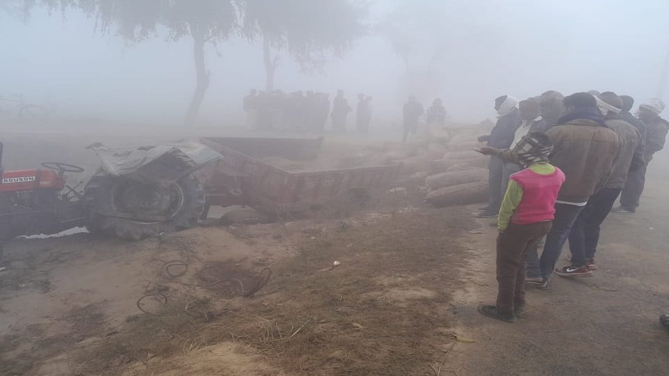 Broken culvert not visible in dense fog tractor overturned two died including driver