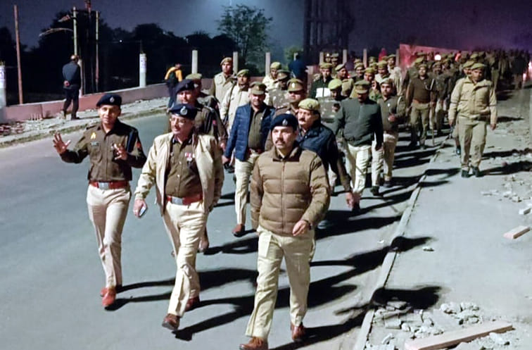 Police did flag march regarding security