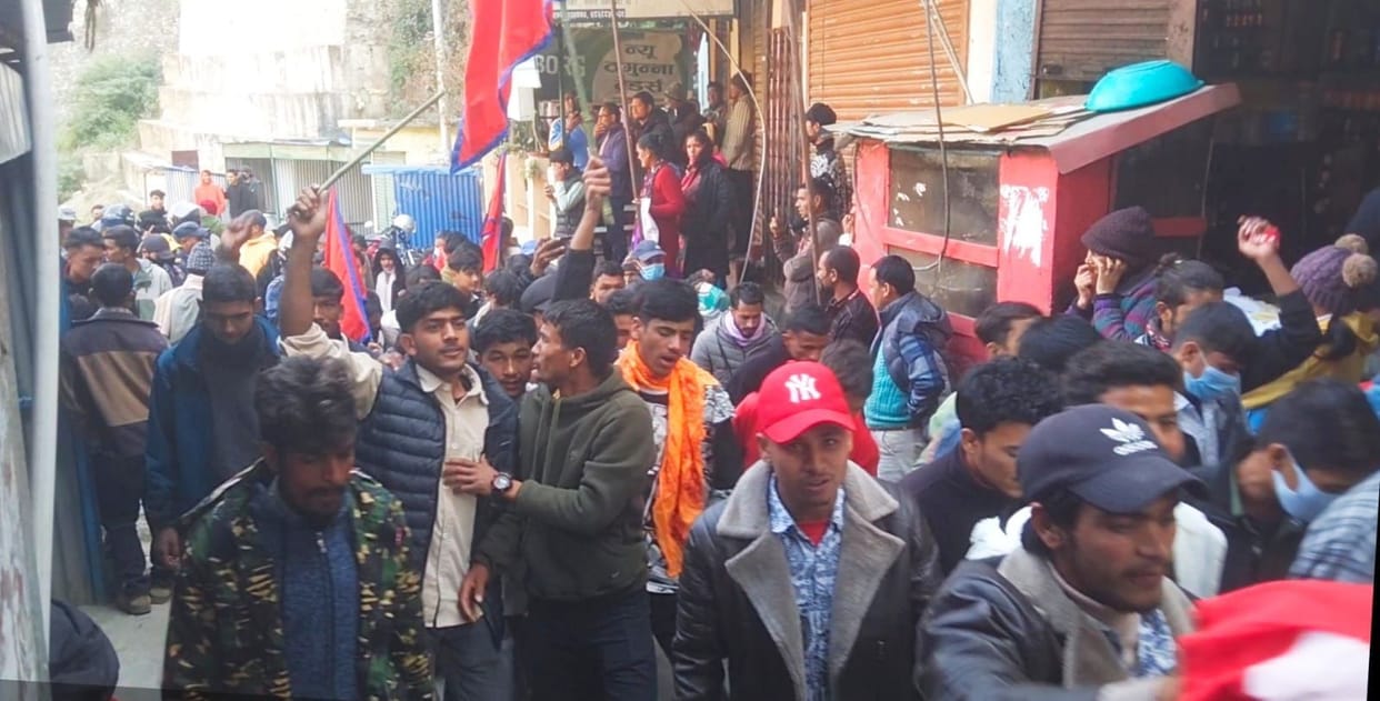 Communist Party Insurgency faction demonstrated against India in Nepal