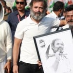 समर्थक के साथ राहुल गांधी।