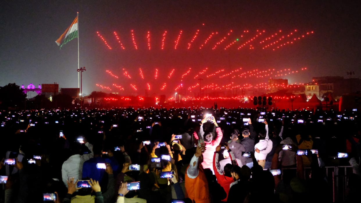 drone show held in Gorakhpur in memory of the martyrs of Kakori incident