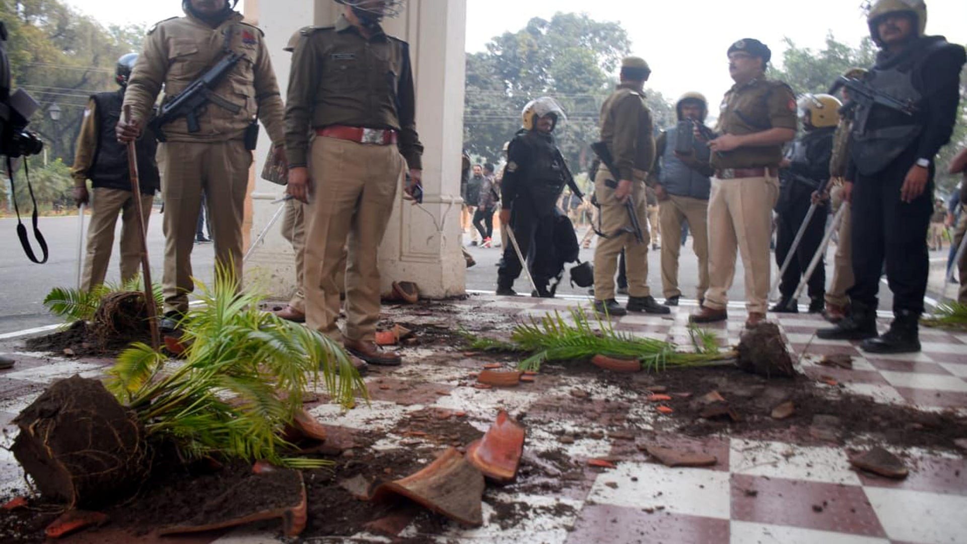 Allahabad University Violence Students got angry after colleagues beaten created ruckus pelting bricks stones