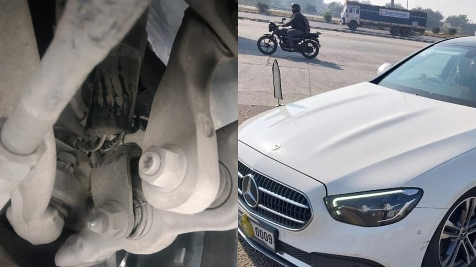 shock absorber of Home Minister Anil Vij official Mercedes Benz E-200 vehicle broke at gurugram