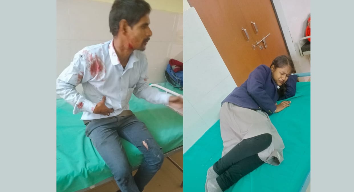 Horrific road accident in Hardoi, school van collided with JCB, eight children injured