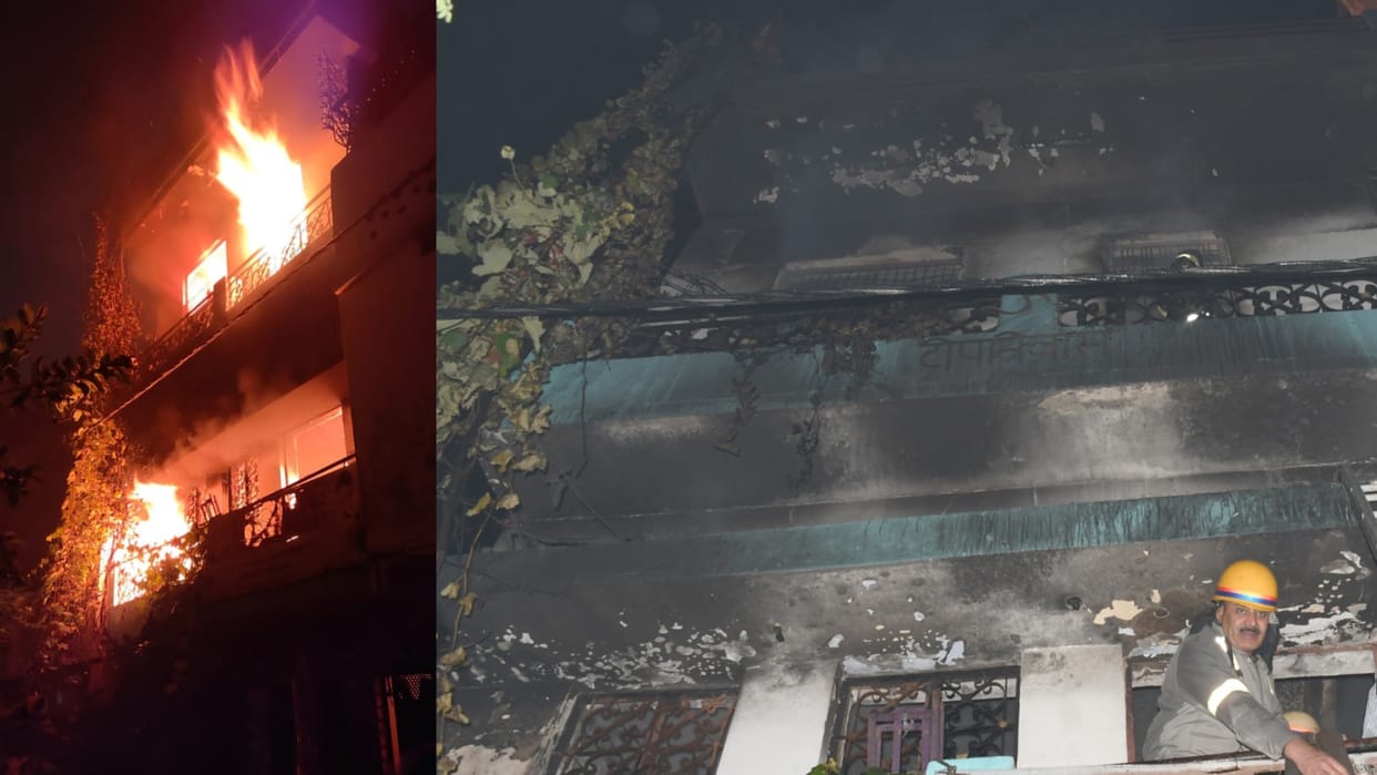 Fire broke out because of short circuit in Rajajipuram Lucknow.