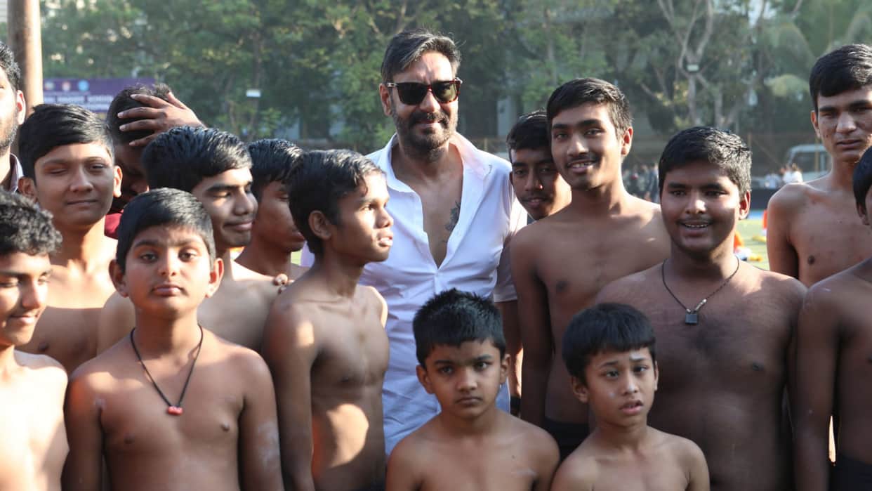 Bholaa Actor Ajay Devgn went to watch Specially Abled Children programme at Jamnabai Narsee Monjee school