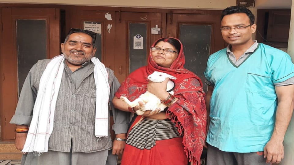 Dr. Viram performed rare surgery of hernia of rabbit in Aligarh