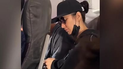 Katrina kaif Vicky Kaushal travel in Economy Class Flight video went viral on social media