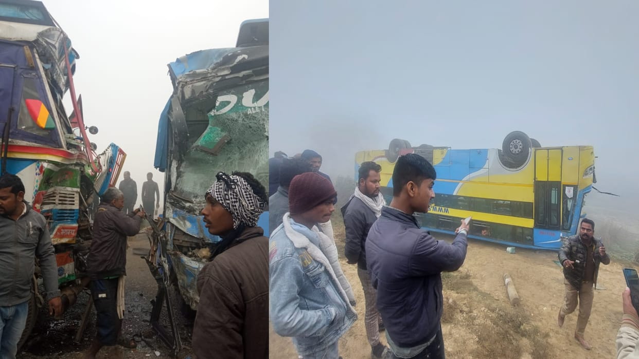Road accident in Gorakhpur and Maharajganj due to dense fog