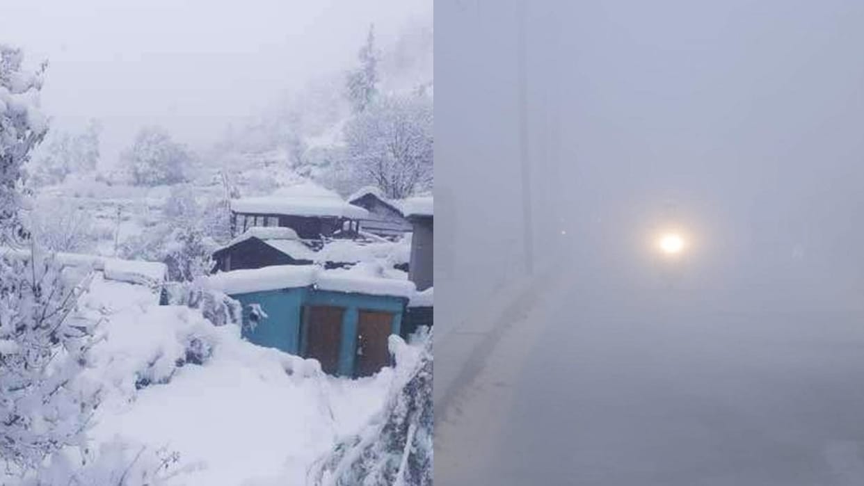 Weather Update of four days: Snow-frozen Ladakh-Srinagar, fog wreaks havoc in North India