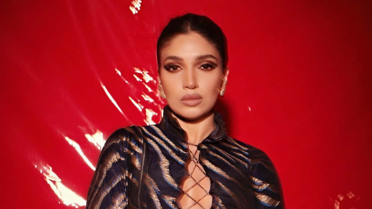 bhumi pednekar animal print saree with criss cross blouse design steal limelight