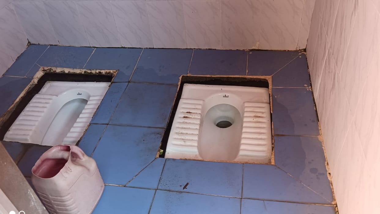 basti viral news put two toilet sheets in same room of community toilet