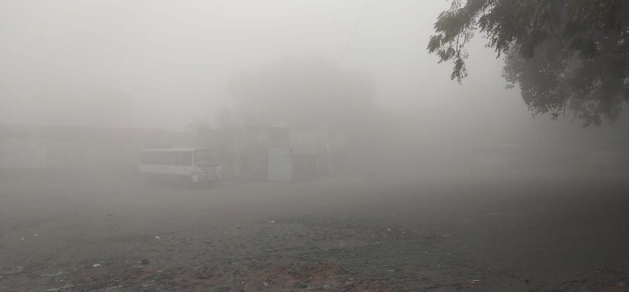 Speed stopped due to fog, sun appeared at 10:30