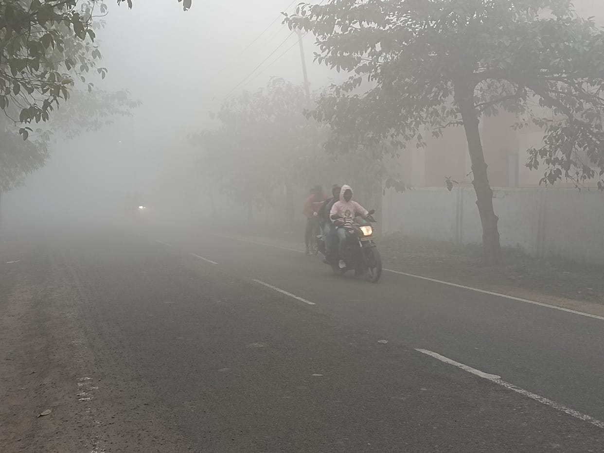 Foggy and dense, the sun came out at half past one in the afternoon