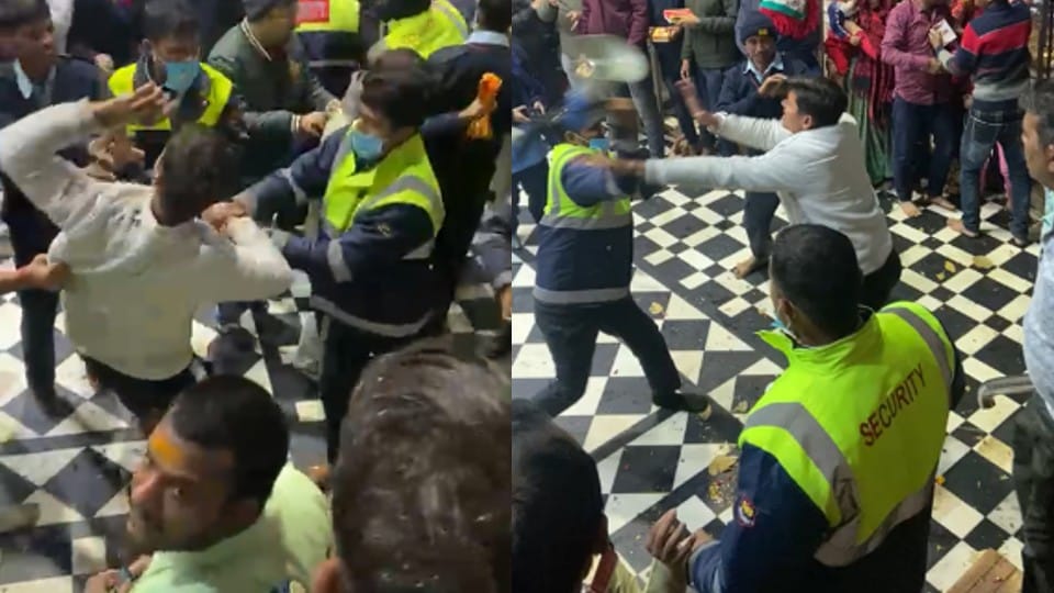 Devotees brutally beaten by security guards at Banke Bihari temple Vrindavan