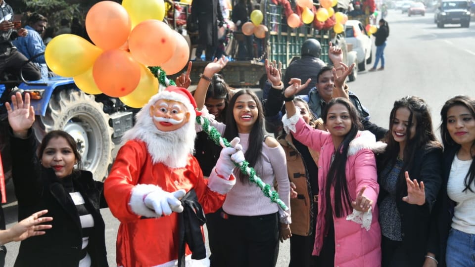 Grand procession taken out by Tricity Churches Association On occasion of Christmas in Chandigarh