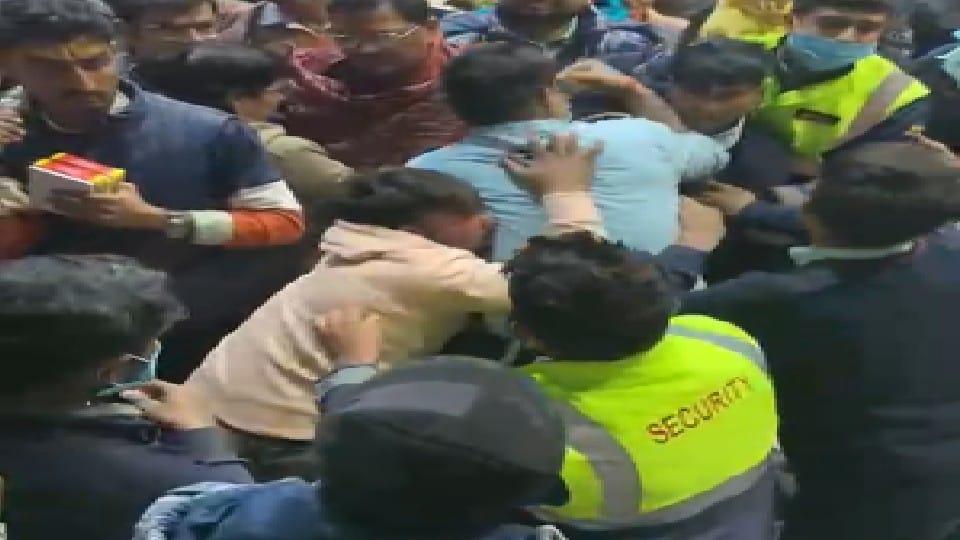 Devotees brutally beaten by security guards at Banke Bihari temple Vrindavan