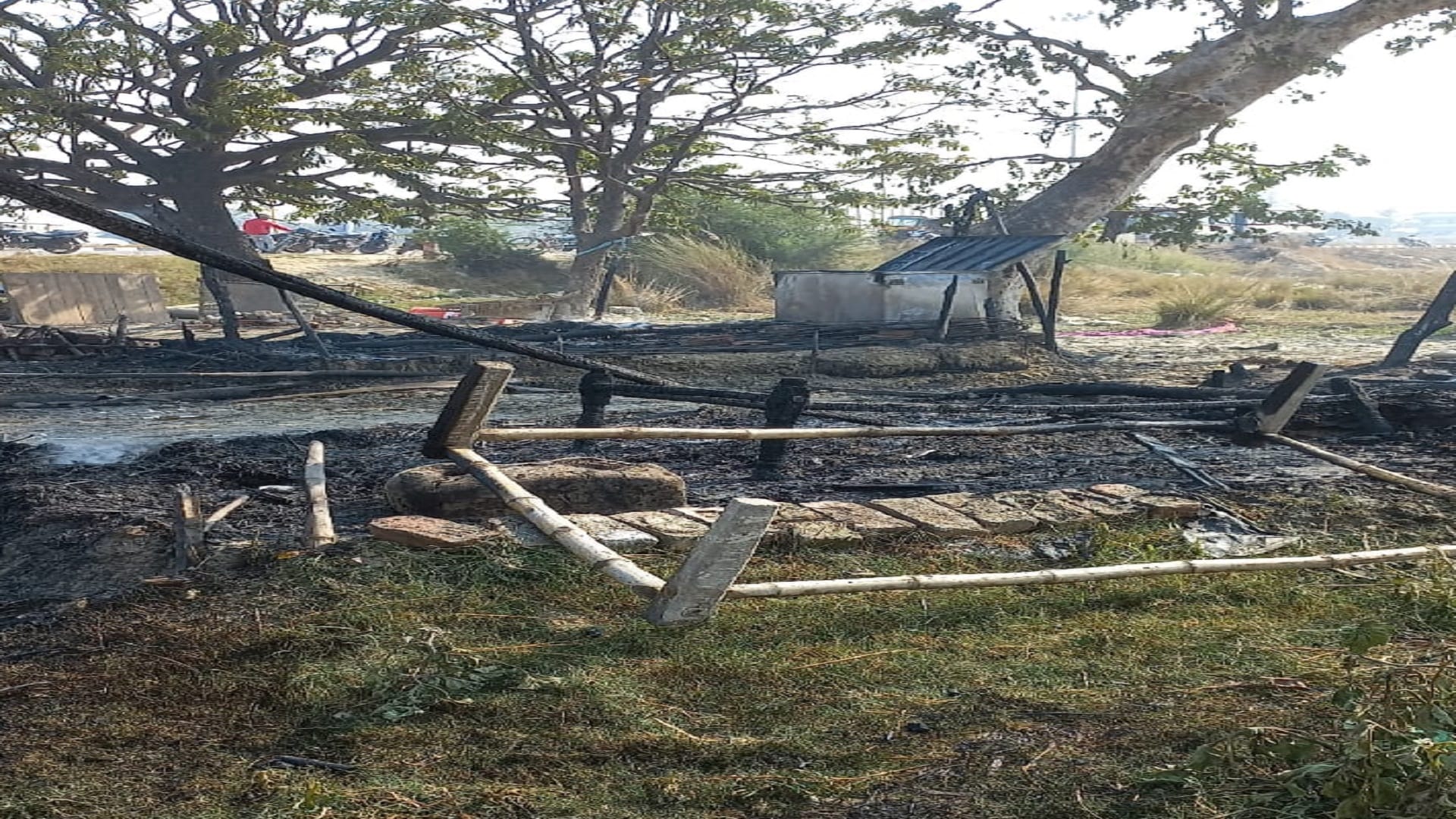 PHOTOS The houses of 10 forest-dwelling families were burnt to ashes,happened due to short circuit