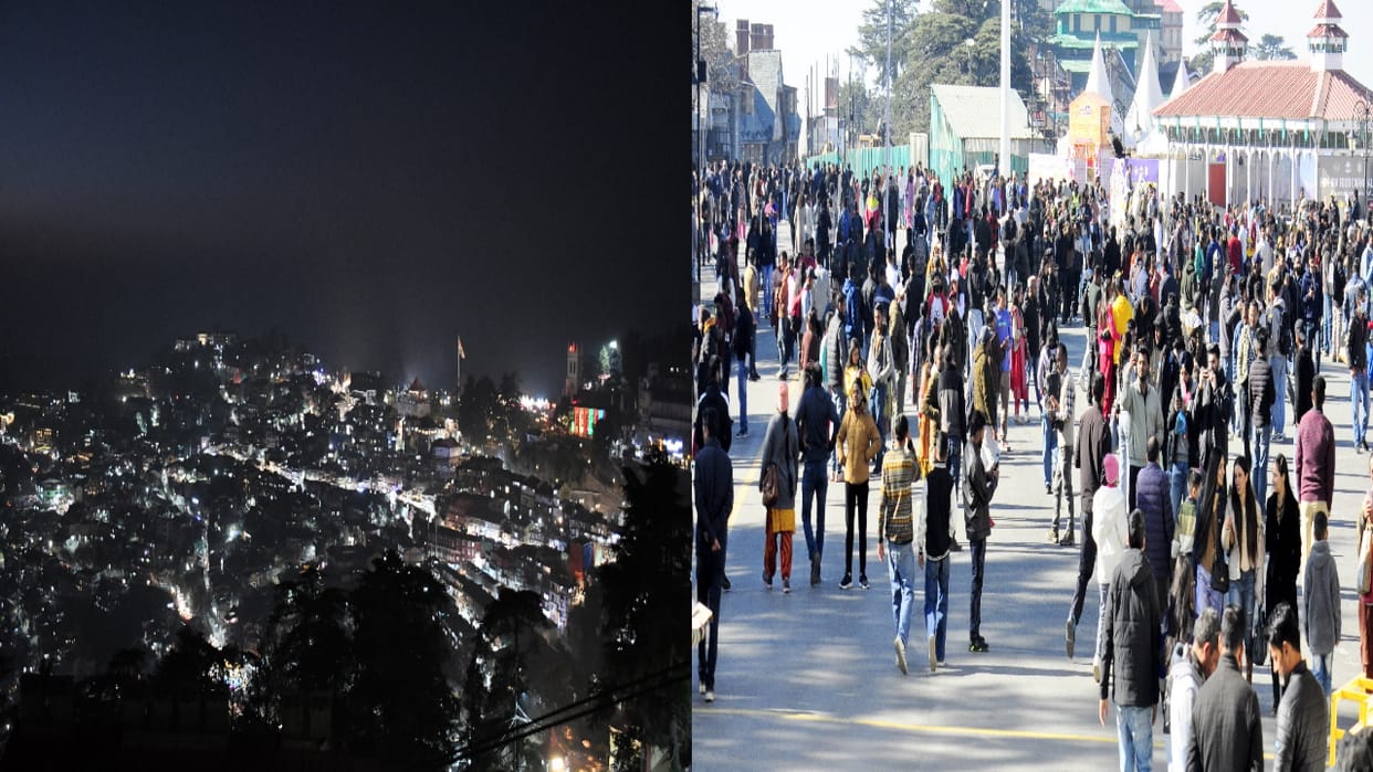 Tourists gathered in Shimla on the weekend in anticipation of White Christmas