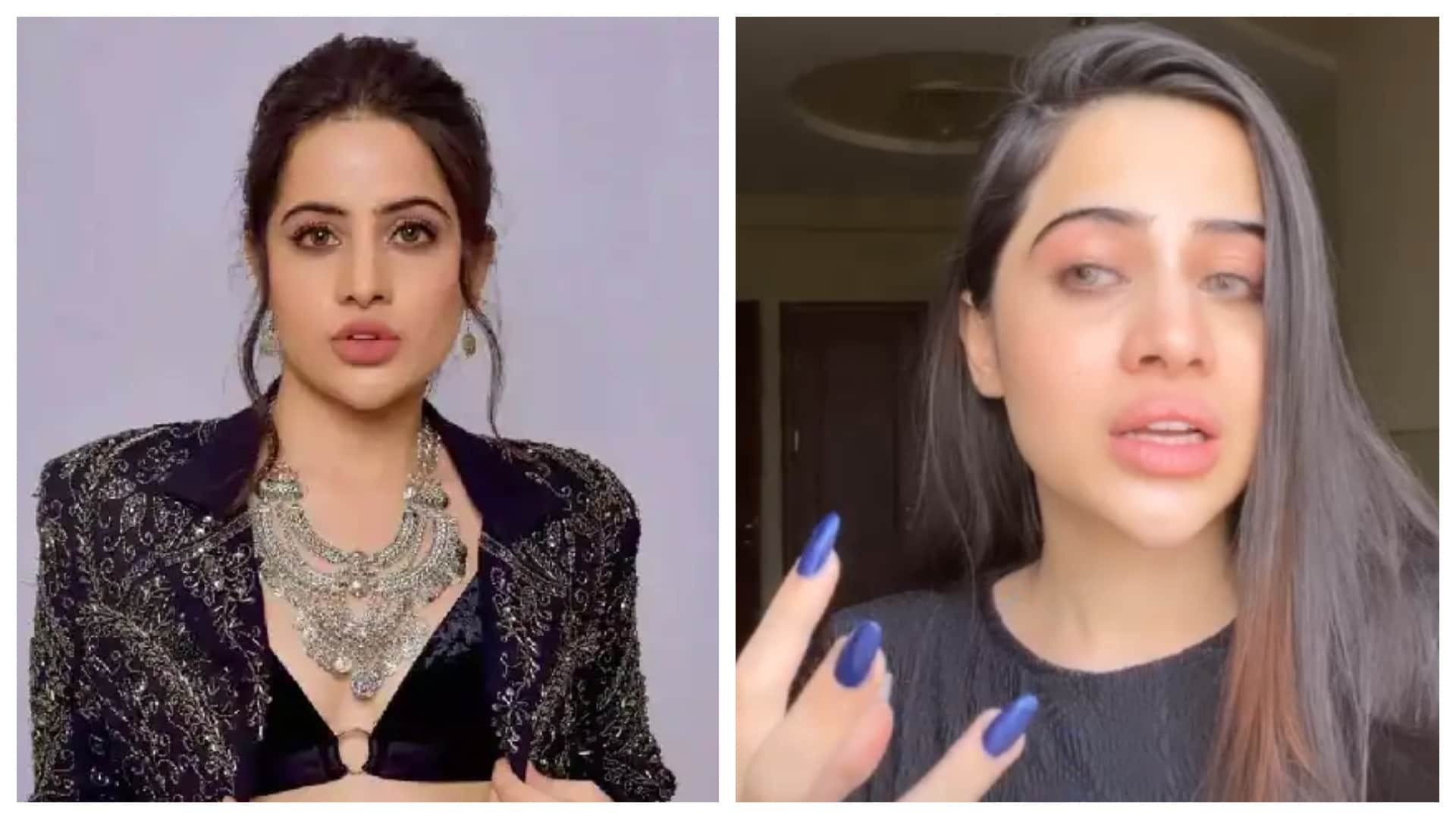 urfi javed swelled eyes and no makeup looks actress hiding her face from camera