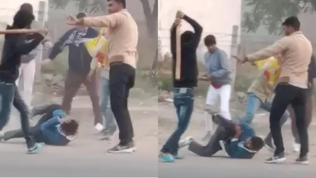 Young man was beaten with sticks in Bhiwani in broad daylight