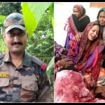 शहीद भूपेंद्र सिंह का फाइल फोटो और विलाप करती पत्नी सारिका सिंह