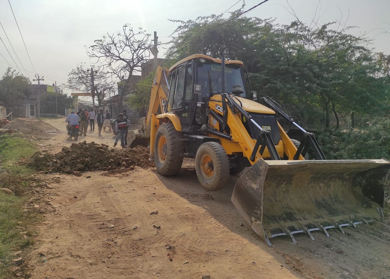 farmer digged road
