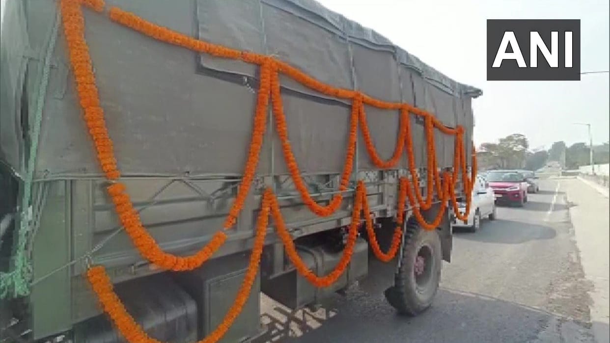 Sikkim Zema road accident, Army truck arrives at Air Force Station to take the mortal remains Army personnel