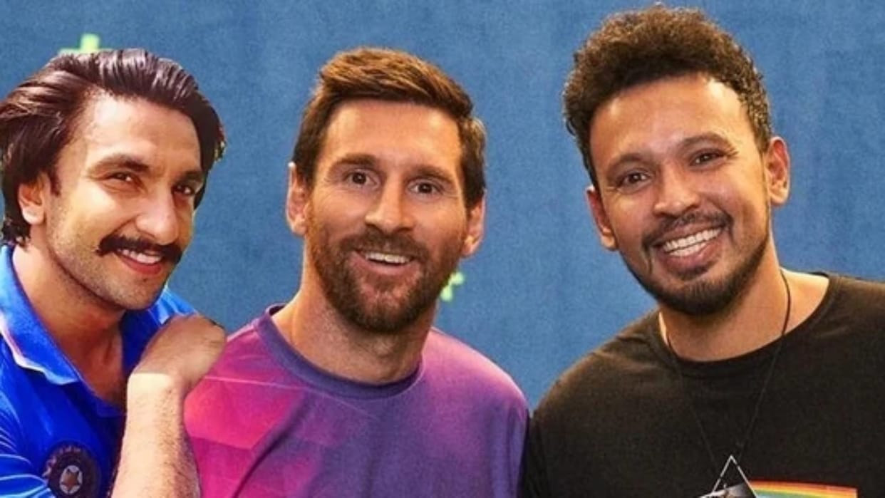 Ranveer Singh shared a Photoshopped Picture with Lionel Messi Social media users trolled cirkus actor
