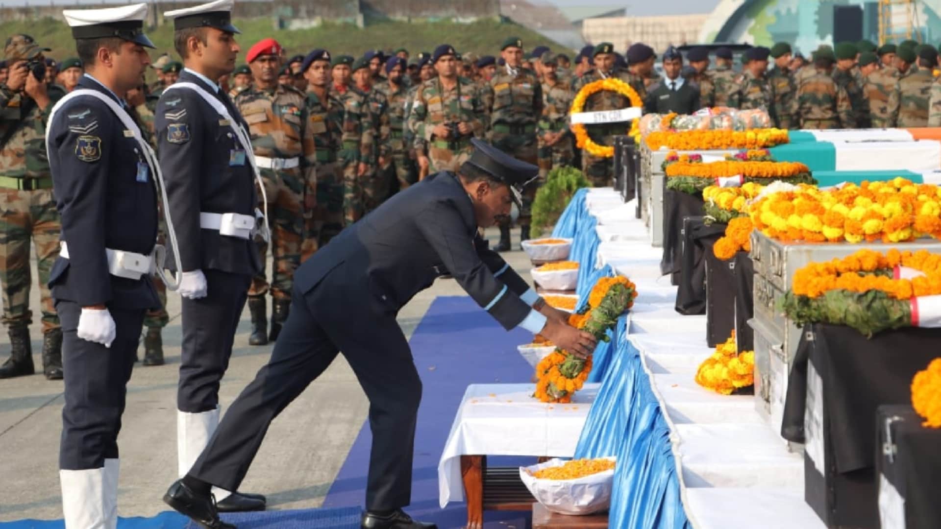 Sikkim Accident Tribute paid 16 soldiers Bagdogra airport martyred previous day