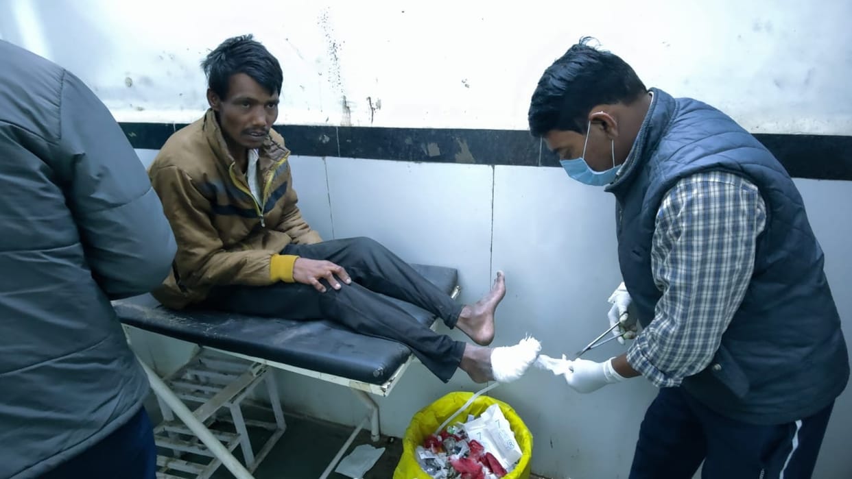 A speeding ambulance crushed a disabled person in Chhatarpur treatment of the injured continues