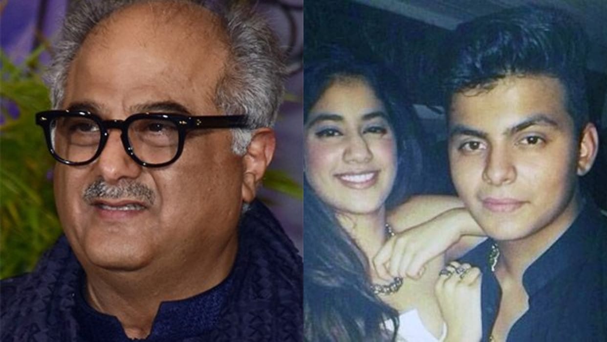 Jhanvi Kapoor rumored boyfriend Shikhar seen with father Boney Kapoor having fun at Anil Birthday Party