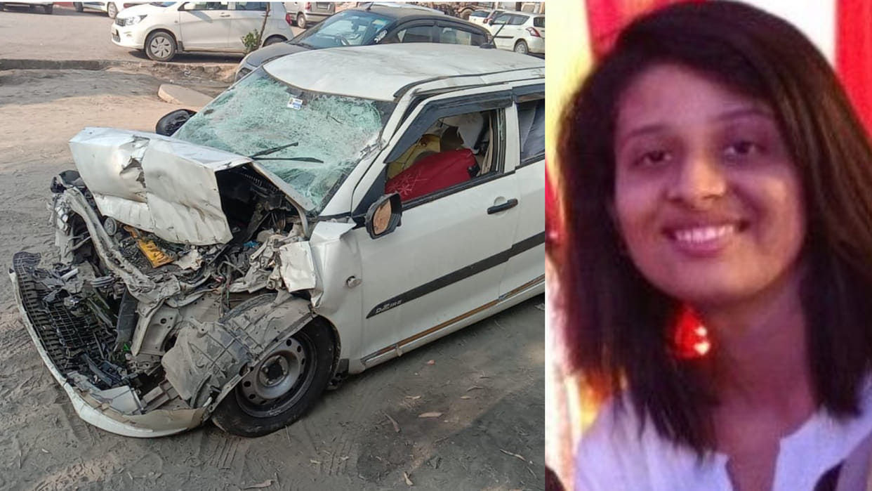 Car collided with a dumper standing on Rai flyover, the driver and the girl died