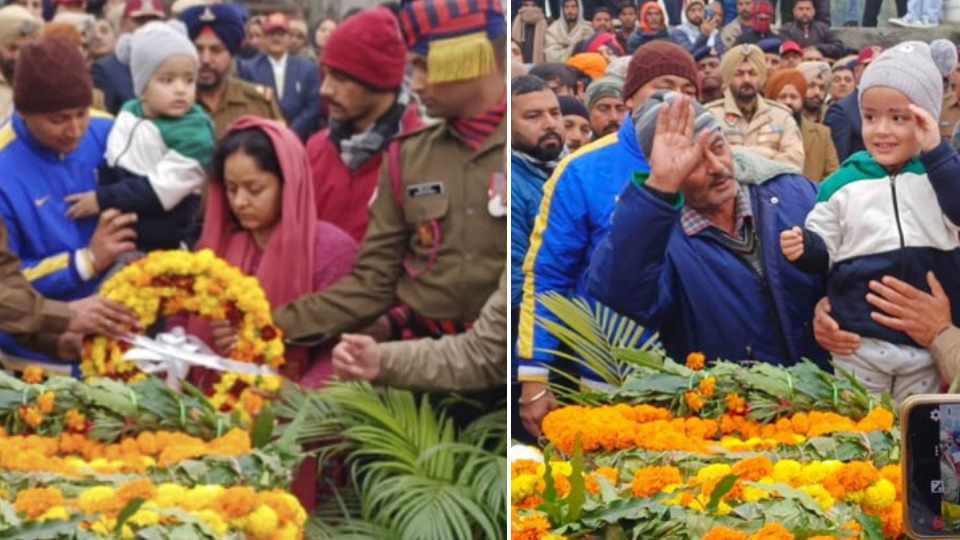 Naib Subedar Omkar Singh cremated with military honors in Pathankot