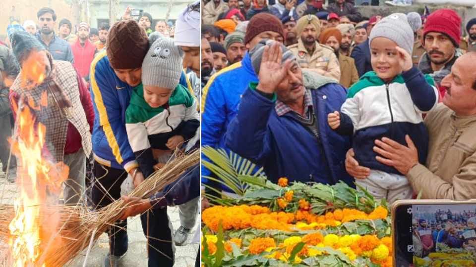 Naib Subedar Omkar Singh cremated with military honors in Pathankot