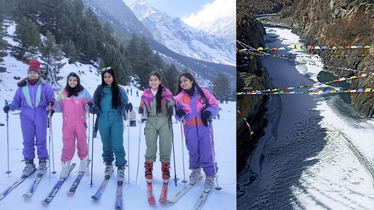 christmas celebration in himachal pradesh tourist enjoy snow in lahaul spiti Chenab river freeze
