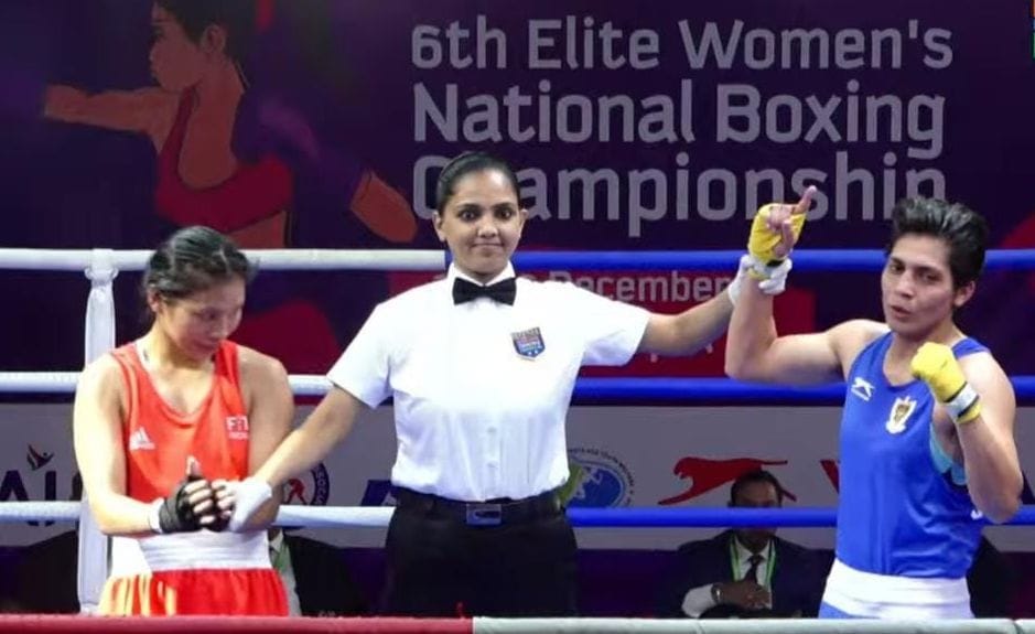 Shiksha Narwal of village Rithal won gold in Senior National Women's Boxing Competition