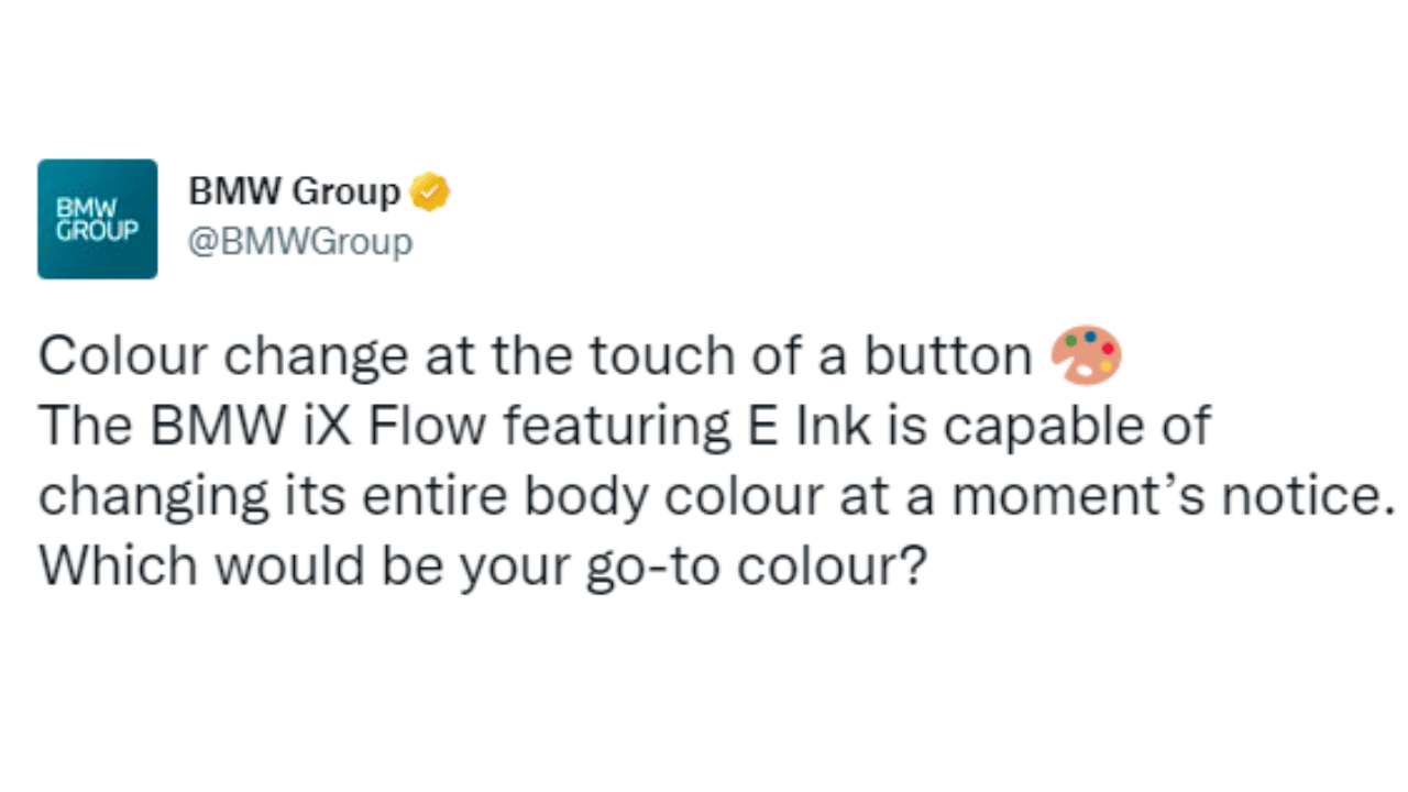BMW iX Flow featuring E Ink is capable of changing its entire body colour at a moment