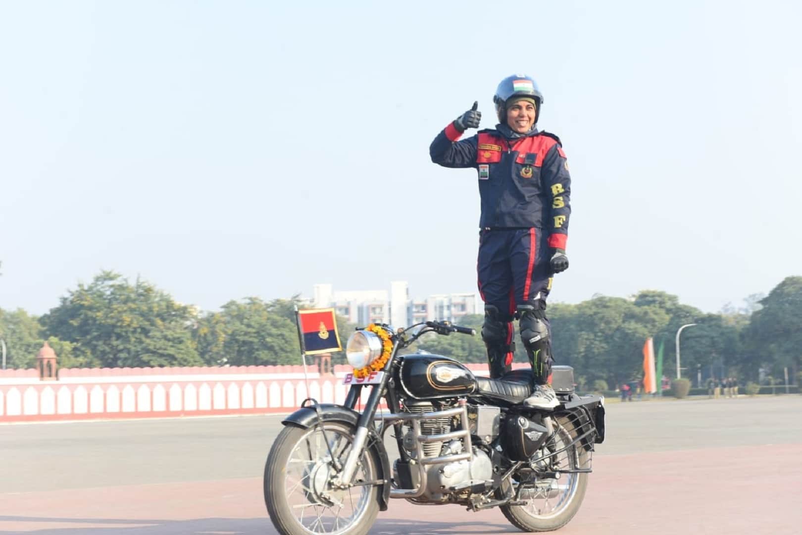 BSF enters Limca Book of Records for three world records riding on Royal Enfield 350cc motorcycles