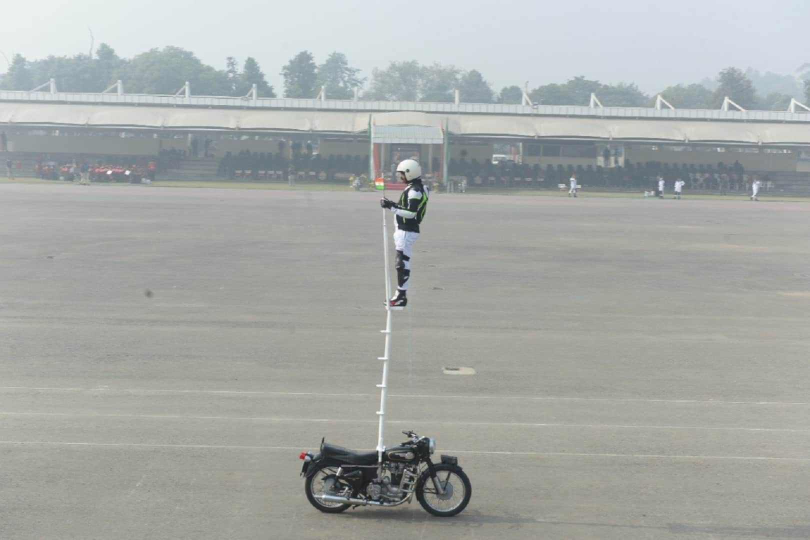 BSF enters Limca Book of Records for three world records riding on Royal Enfield 350cc motorcycles